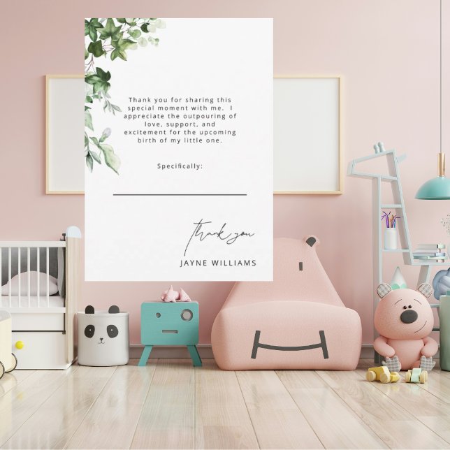 Invitación Mensaje neutral Ivy Baby Shower Gracias (Subido por el creador)