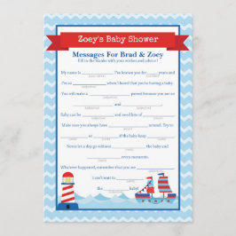 Invitación Mensajes para que los padres sean Baby Shower náut
