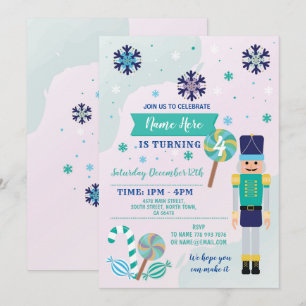 Invitación Menta azul del navidad del juguete del cascanueces