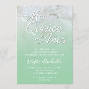 Invitación Menta de mármol espumoso Verde Ombre Mis Quince Añ
