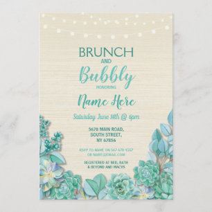 Invitación Menta nupcial de la ducha del brunch y de los