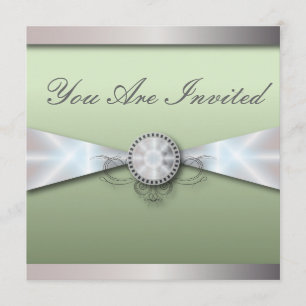 Invitación menta simple boda y boda blanco