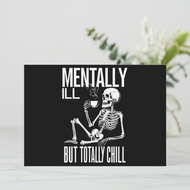 Invitación Mentalmente Enfermo Pero Totalmente Chill Hallowee (Anverso de pie)