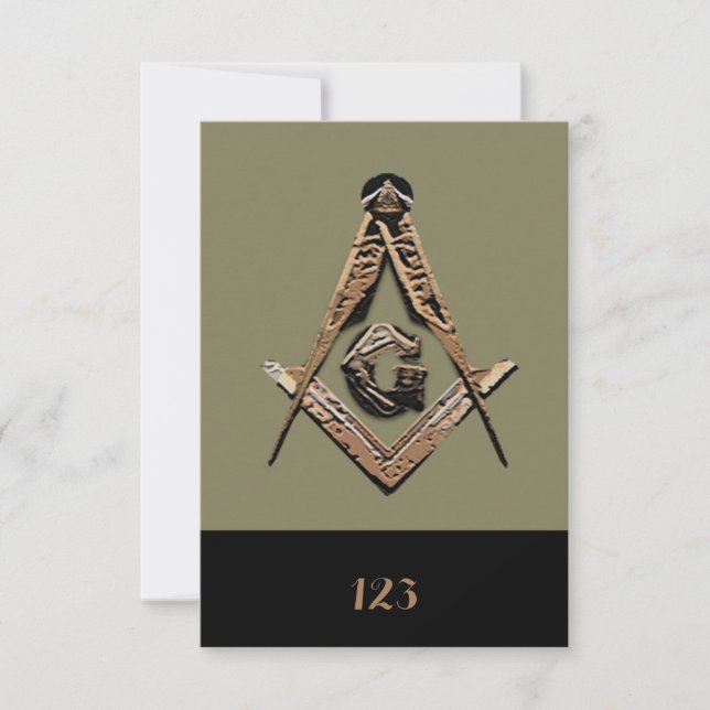 Invitación Mentes masónicas (dorado) (Anverso)