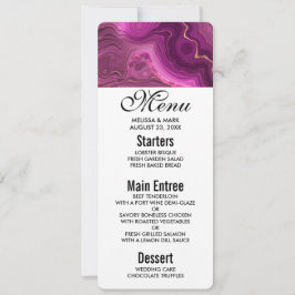Invitación Menú Agentes De Ametría Púrpura Y Oro Abstracto