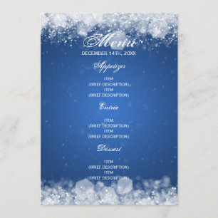 Invitación Menú Baby Shower Night Sparkle Blue