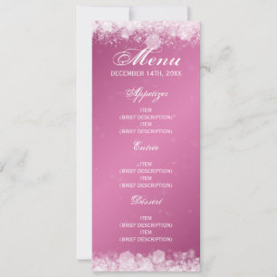Invitación Menú Baby Shower Night Sparkle Pink