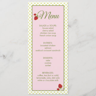 Invitación Menú Baby Shower Strawberry