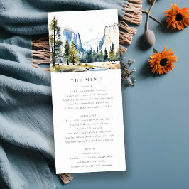 Invitación Menú Boda acuático del Parque Nacional Yosemite CA