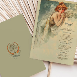 Invitación Menú Boda Art Nouveau