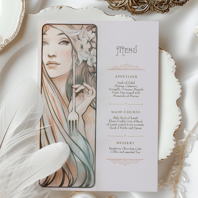 Invitación Menú Boda Art Nouveau (Subido por el creador)