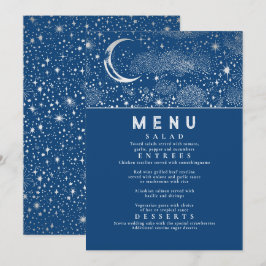 Invitación Menú Boda Celestial Starry Night Moon