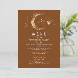 Invitación Menú Boda Celestial Starry Night Moon