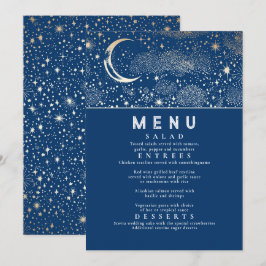 Invitación Menú Boda Celestial Starry Night Moon