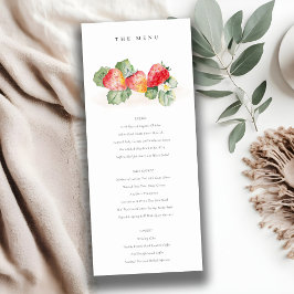 Invitación Menú Boda de fresa roja de fresa