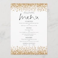 Menú Boda de guiones de Purpurina dorado impresor