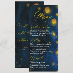 Invitación Menú Boda de la linterna mágica