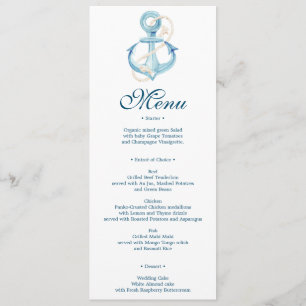 Invitación Menú Boda de la Marina Náutica o ducha de novia
