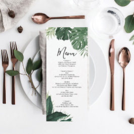 Invitación Menú Boda de Monstera Tropical o Ducha Bridal