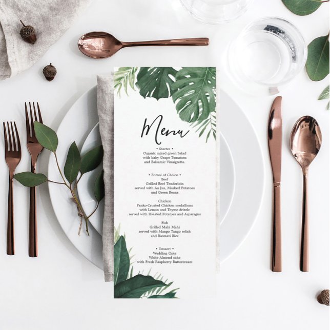 Invitación Menú Boda de Monstera Tropical o Ducha Bridal (Subido por el creador)