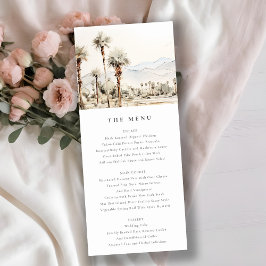 Invitación Menú Boda de Paisaje de Palm Springs California