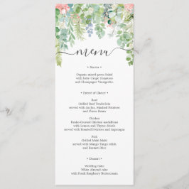 Invitación Menú Boda de vegetación suave o ducha de novia