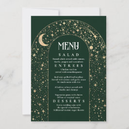 Invitación Menú Boda del Arco Celestial Nocturno Cielo Estrel