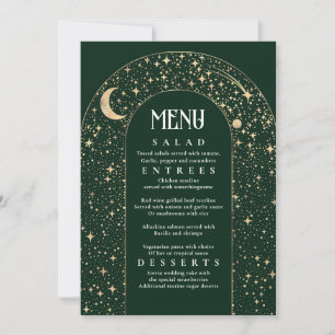 Invitación Menú Boda del Arco Celestial Nocturno Cielo Estrel