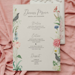 Invitación Menú Boda del marco de las flores silvestres de lo
