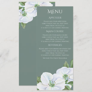 Invitación Menú Boda Flor de Manzana Blanca