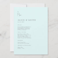 Menú Boda moderno Seafoam