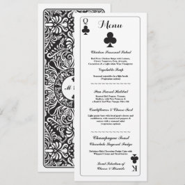 Invitación Menú Boda Recepción Cartas de Juego As de Tréboles