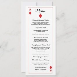 Invitación Menú Boda Recepción Diamante Jugando Cartas