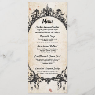 Invitación Menú Boda Recepción Marco gótico Halloween