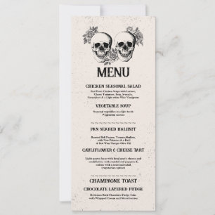 Invitación Menú Boda Recepción Rústicas Calaveras Rosas Menús