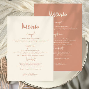 Invitación Menú Boda reversible de tono doble ruso
