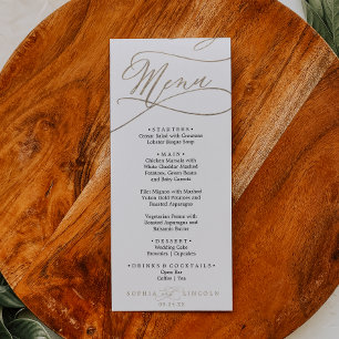 Invitación Menú Boda Romántico Gold y Black Styres Names