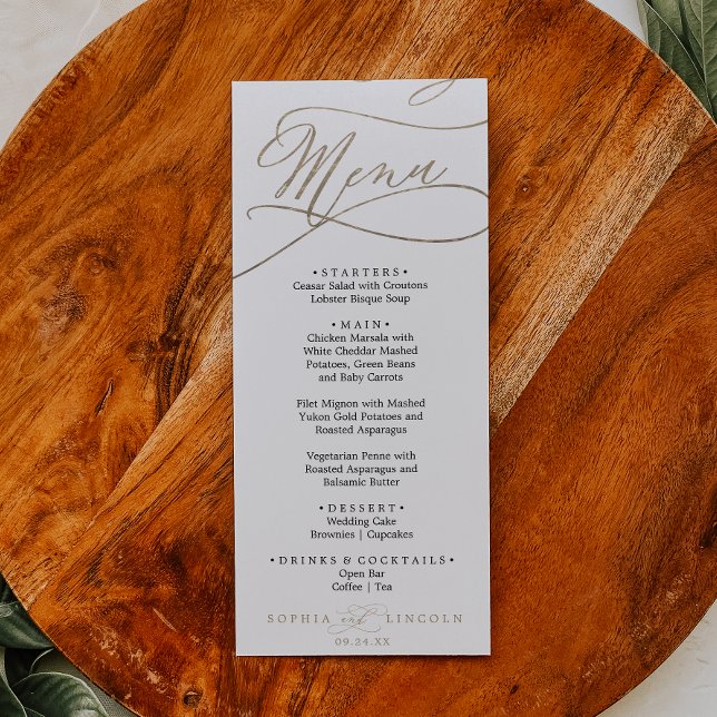 Invitación Menú Boda Romántico Gold y Black Styres Names (Subido por el creador)