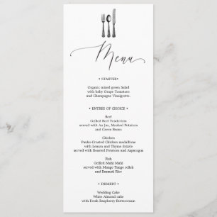 Invitación Menú boda - Silverware - Horquilla - Menú