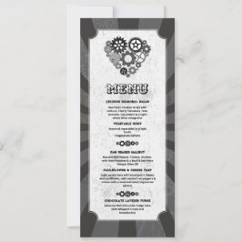 Invitación Menú Boda Steampunk Boda Corazones Engranajes