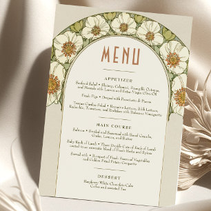 Invitación Menú Boda Vintage Art Nouveau de Mucha