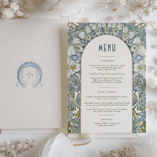 Invitación Menú Boda Vintage Art Nouveau de Mucha