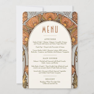 Invitación Menú Boda Vintage Art Nouveau de Mucha