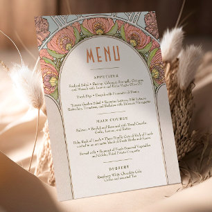 Invitación Menú Boda Vintage Art Nouveau de Mucha Invitati