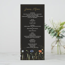 Invitación Menú Botánico Boho Flor Silvestre Malhumorado