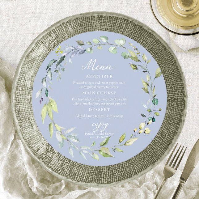 Invitación Menú circular para despedida de soltera con eucali (Subido por el creador)