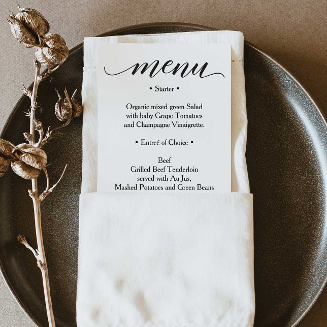 Invitación Menú clásico: menú Boda o menú de ducha de novia (Subido por el creador)