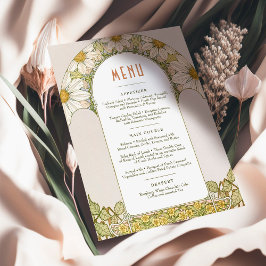 Invitación Menú Daisy Boda Vintage Art Nouveau de Mucha