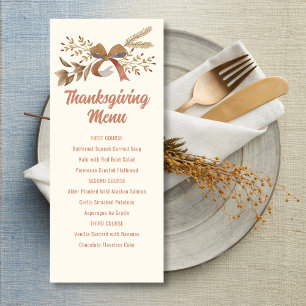 Invitación Menú de Acción de Gracias Imprimible