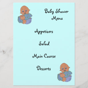 Invitación menú de baby shower